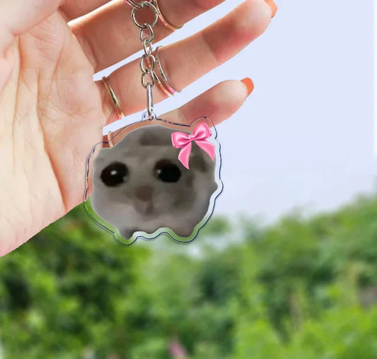 Sad Hamster Key Chain