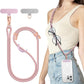 SURPHY Phone Lanyard Crossbody, Adjustable Cell Phone Lanyard with 2 Pack Phone Tether Tab, Two-Color Braided Phone Strap with Carabiner